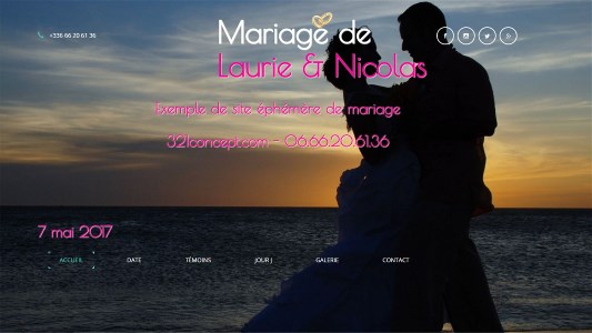 création de site iet réréfencement de site éphémère de mariage, 321concept.com